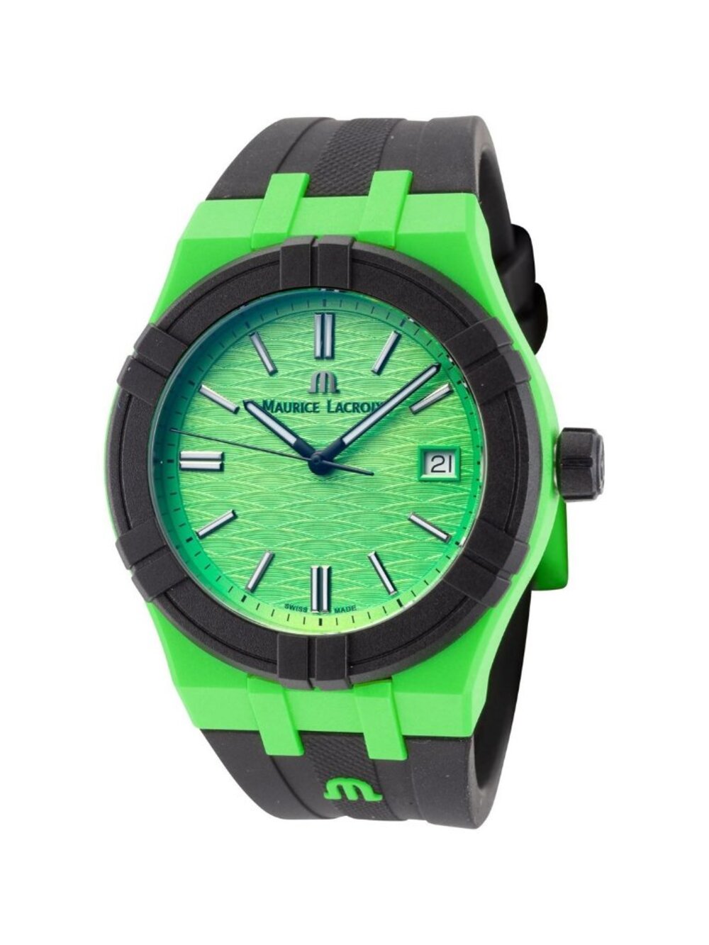 NWT Maurice Lacroix Aikon Tide Quartz Green Dial Men's Watch